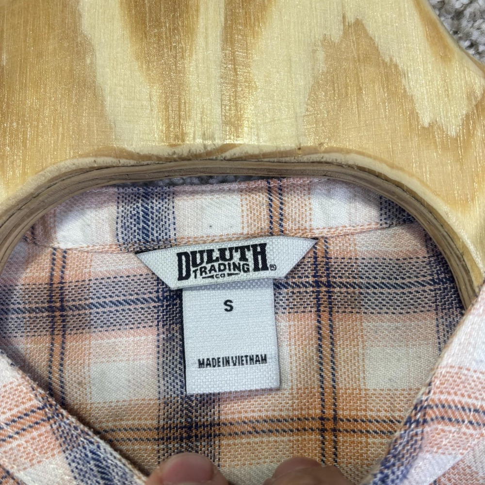 Duluth Trading Co Shirt Womens Small Multicolor Plaid Flannel Henley Long Sleeve - Picture 2 of 6